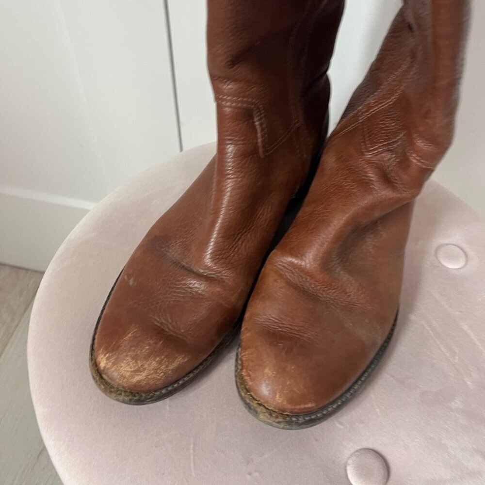 Tory Burch Brown Leather Riding Boots Size 9 - Picture 4 of 9